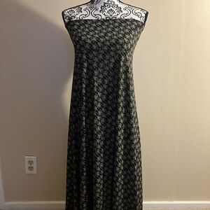 LuLaRoe Black and Silver Strapless Sundress